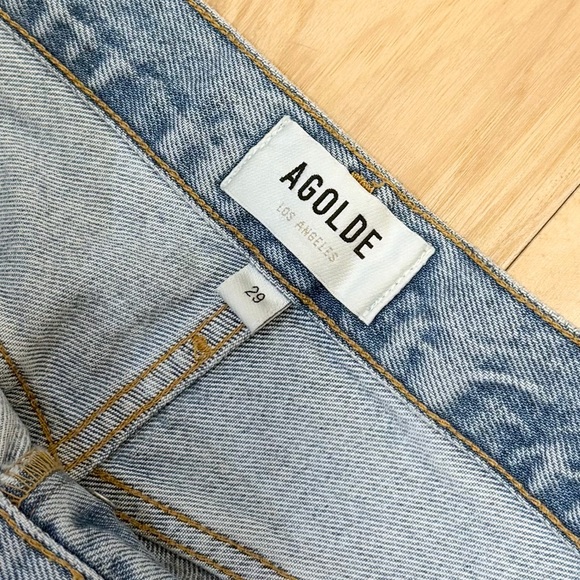 Agolde Light Blue Straight Leg Jeans - Picture 4 of 8